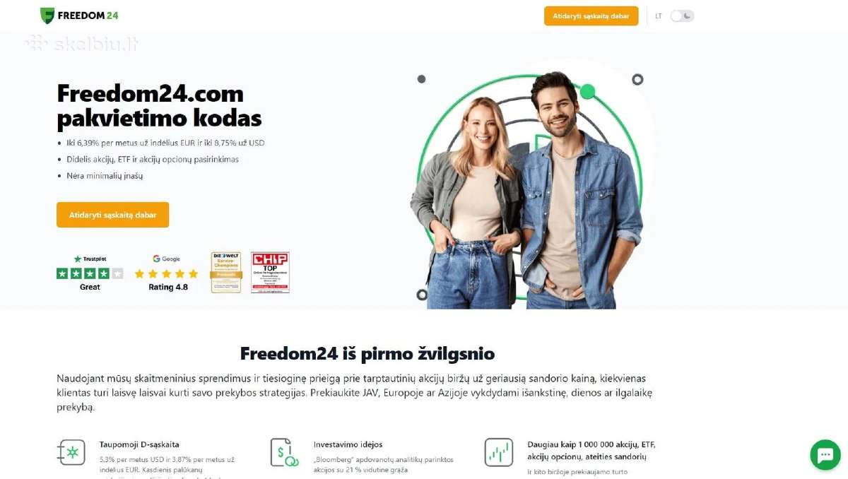 Freedom24 akcijos kvietimo kodas