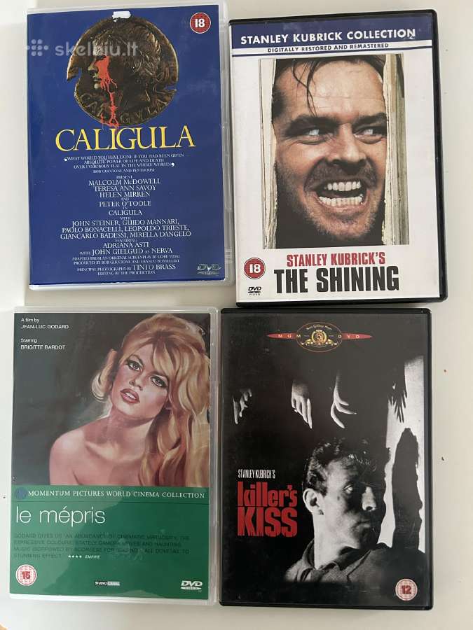 Dvd diskai su filmais. Tinto Brass. Kubrick.