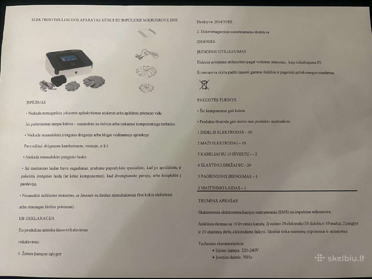 Weelko elektrostimuliacijos aparatas. - nuotraukos Nr. 2