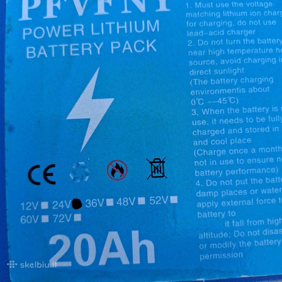 Elektrinio dviračio baterija ir pakrovėjas - nuotraukos Nr. 2