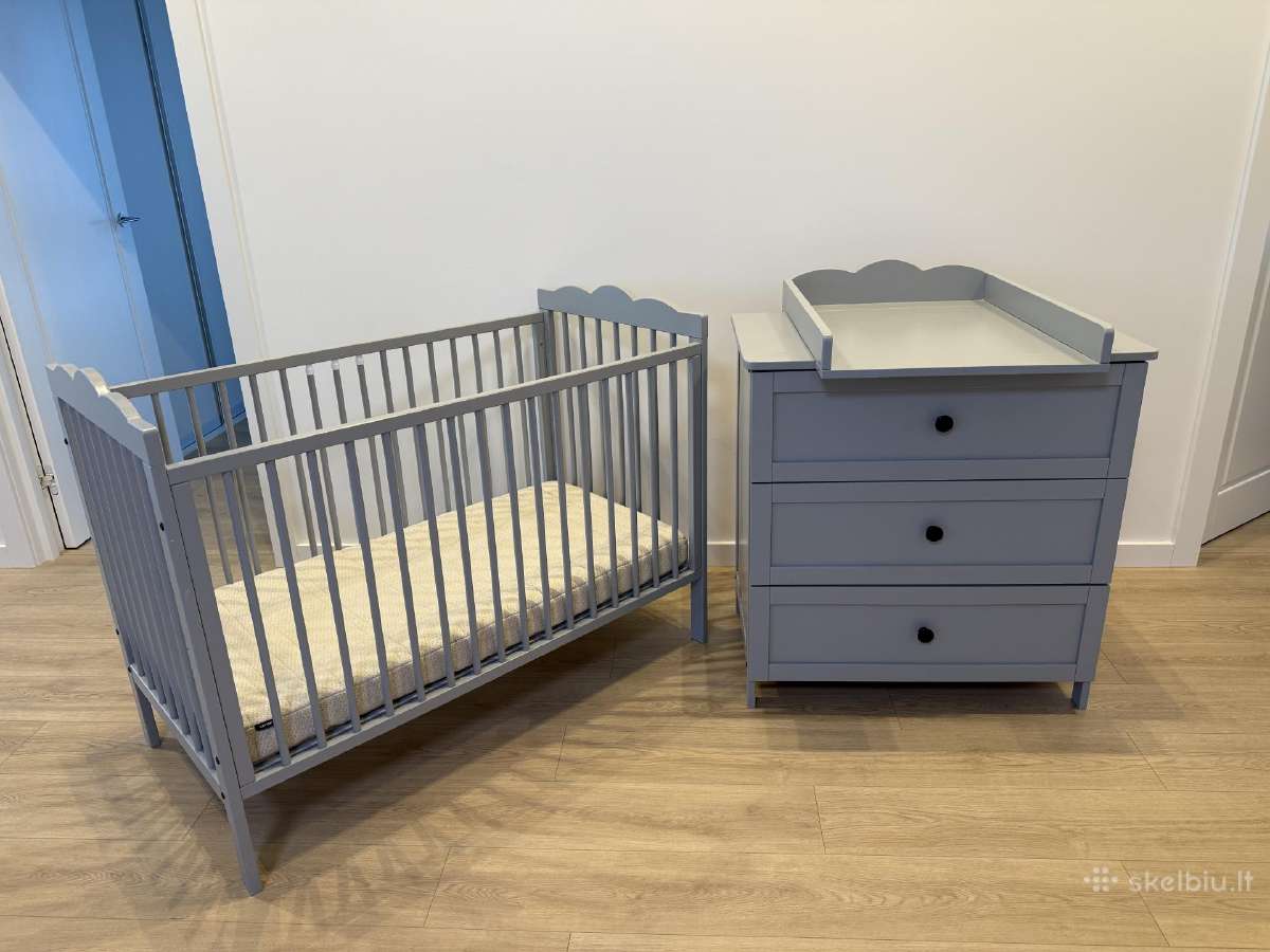 Lovytės ir komodos komplektas su Lonas čiužinuku