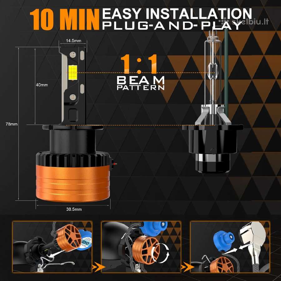 D1s / D2s / D3s LED lemputės iš Xenon į LED 55w - nuotraukos Nr. 5