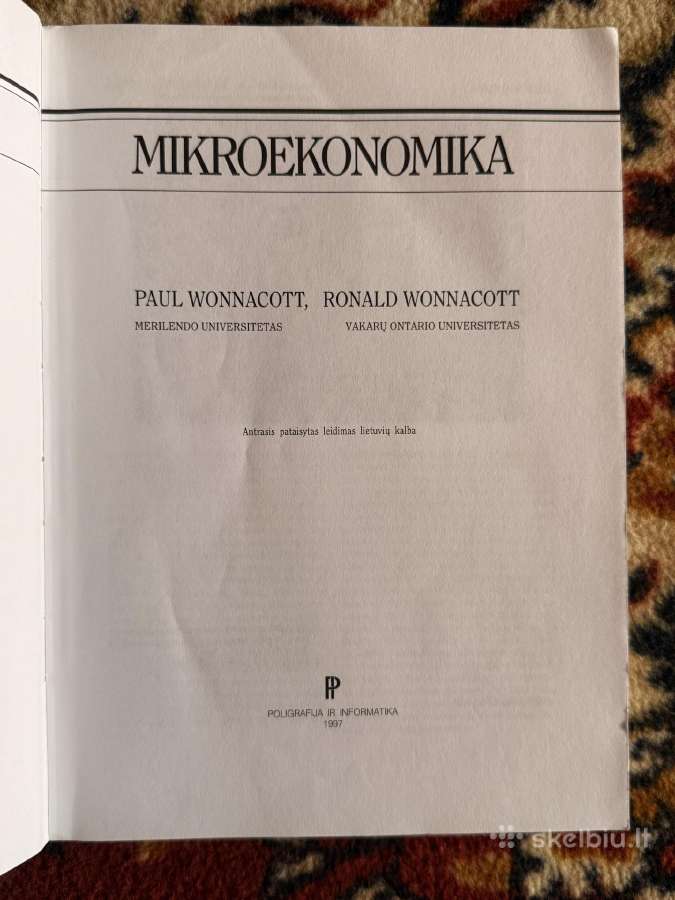 Mikroekonomika. Paul Wonnacot, Ronald Wonnacott - nuotraukos Nr. 2