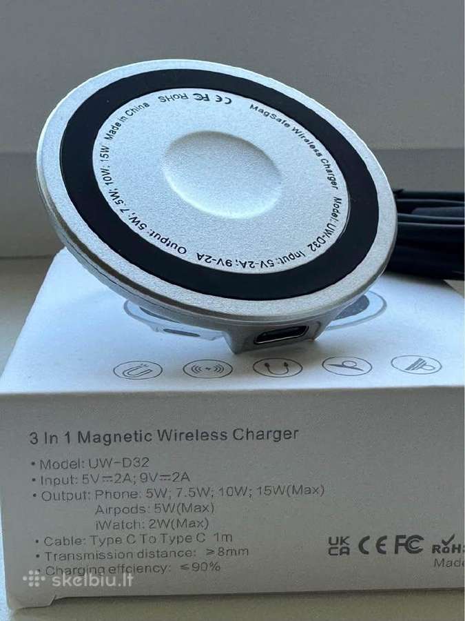 Magnetic wireless pakrovėjas 3 in 1 - nuotraukos Nr. 4