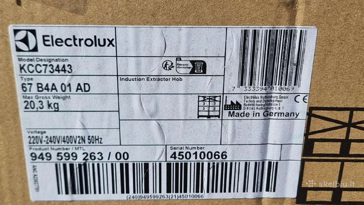 Nauja Electrolux Kcc73443 su garttraukiu+ gsaranti - nuotraukos Nr. 19