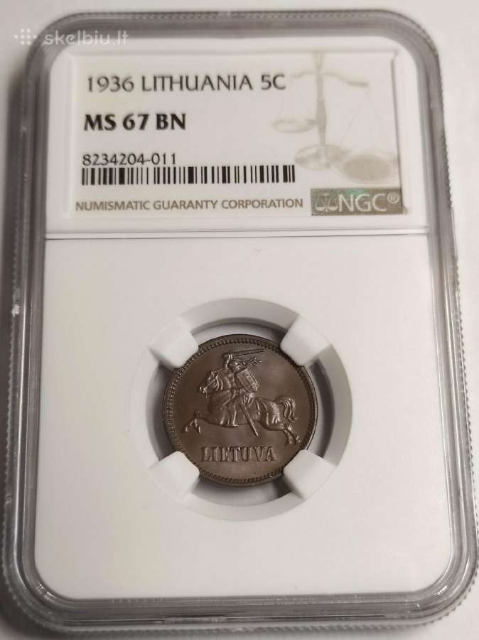 5 centai 1936 Ngc Ms67 Bn