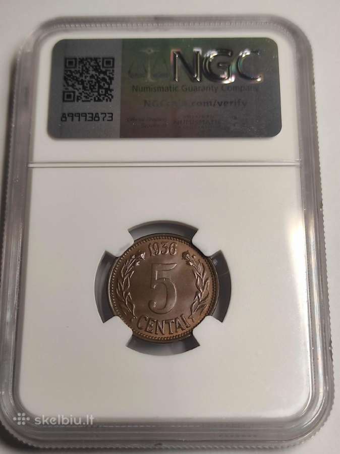 5 centai 1936 Ngc Ms67 Bn - nuotraukos Nr. 2
