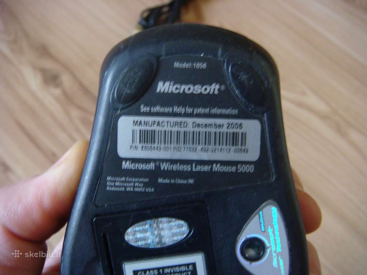 Bevielė lazerinė pelė Microsoft 5000 - nuotraukos Nr. 2