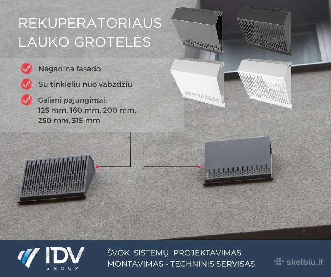 Vėdinimo rekuperatoriaus grotelės fasadui Naujos - nuotraukos Nr. 2