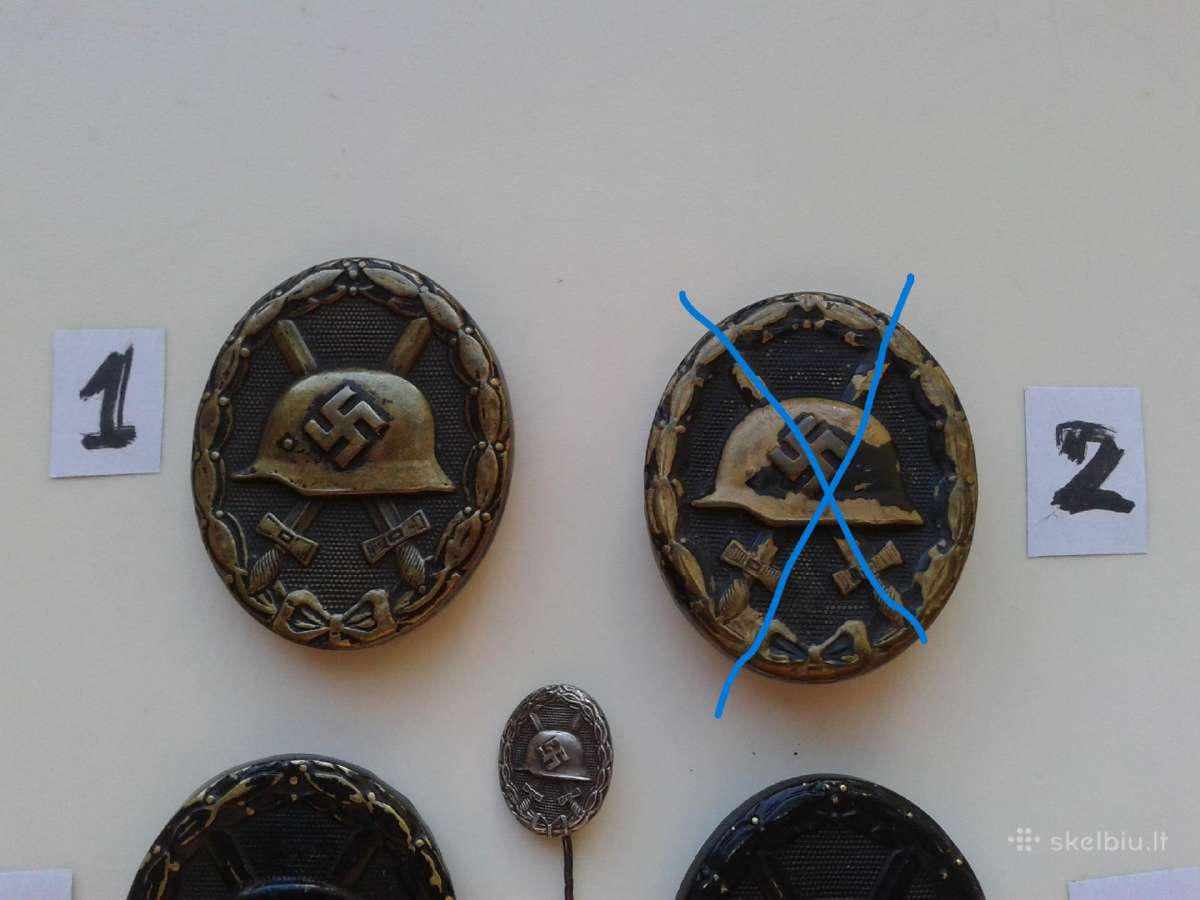 3 Reicho Vokiški Sužeidimo ženklai 1939m. - nuotraukos Nr. 4