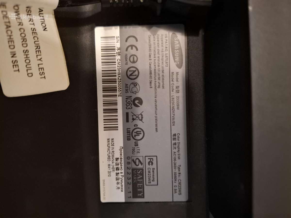 Monitorius Samsung syncmaster 2333 - nuotraukos Nr. 3