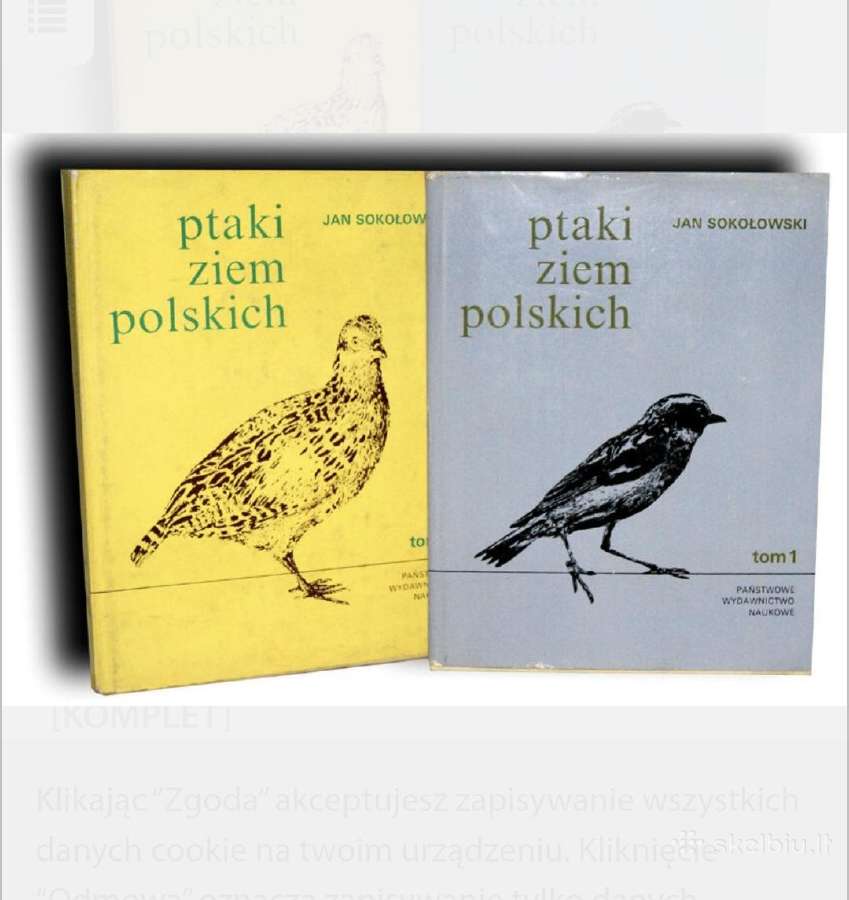 Ptaki Ziem Polskich 2 tomy.sokołowski Jan