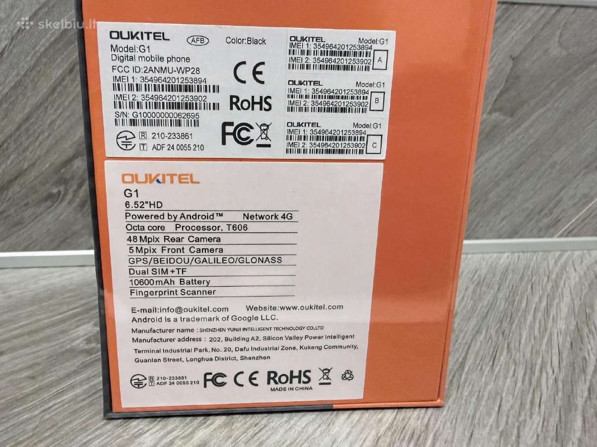 Oukitel G1 (256 GB / 24 GB RAM) Naujas 110eur - nuotraukos Nr. 2