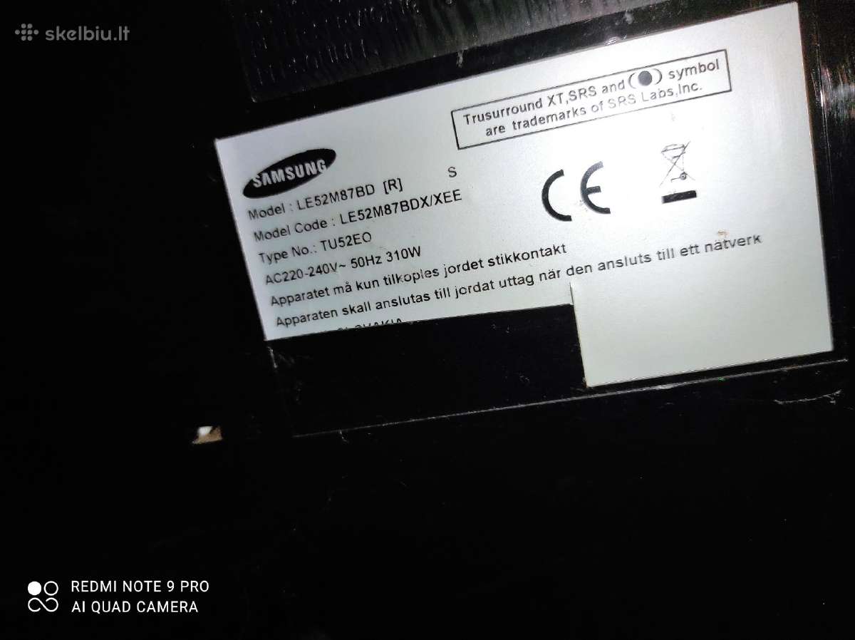 Samsung teliavizorius 133 cm istrižainė - nuotraukos Nr. 2