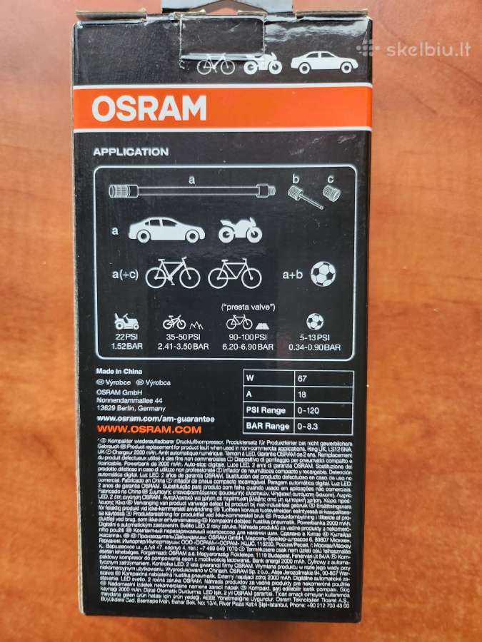 Osram mini kompresorius 2000 - nuotraukos Nr. 3