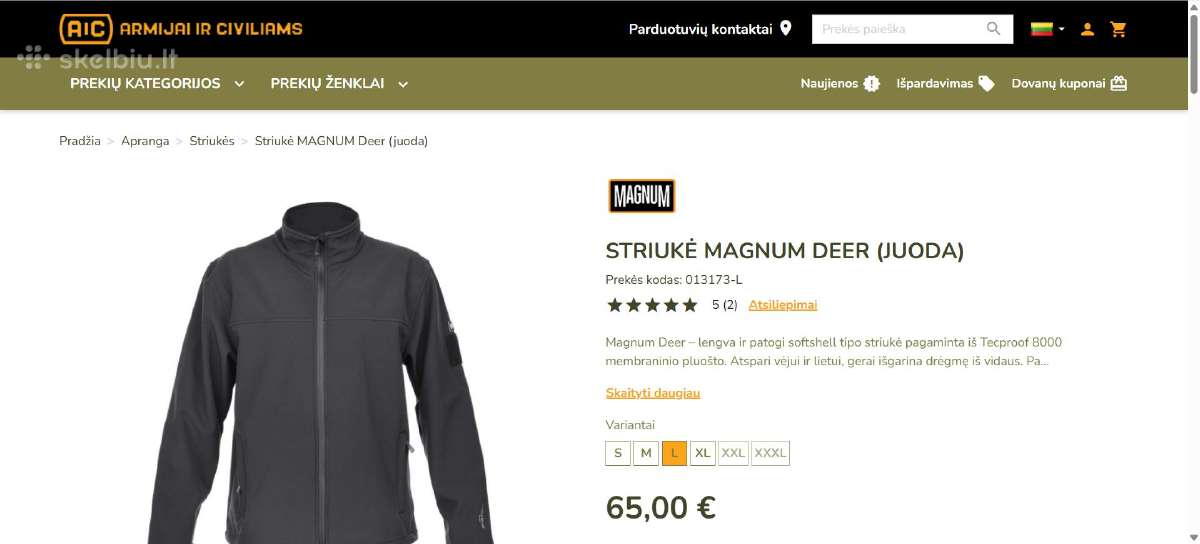 Striukė Magnum Deer (juoda) - nuotraukos Nr. 8