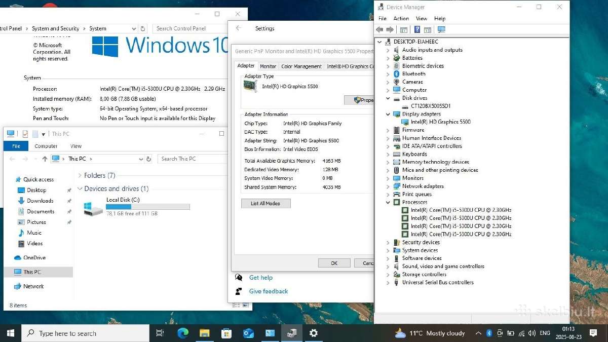 Lenovo t450s i5-5300u 8gb 128gb SSD Fhd - nuotraukos Nr. 7