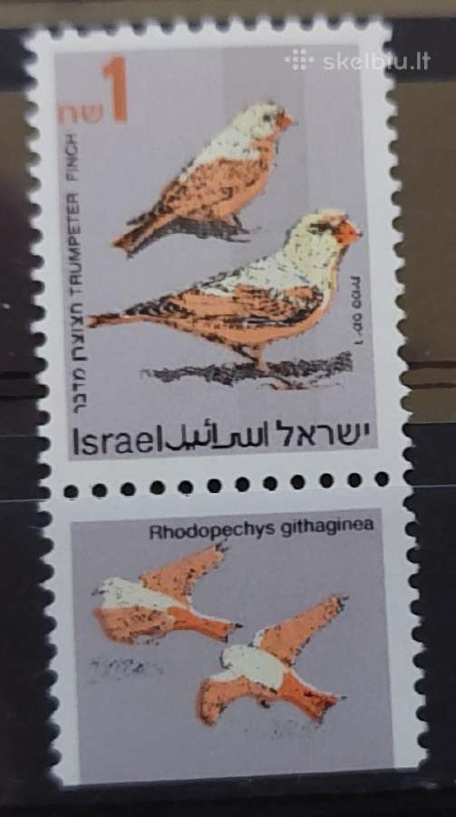 Izraelis 1995 paukščiai , švarus Michel 1333