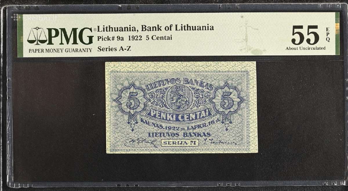 5 centai 1922 m. Serija M Pmg55