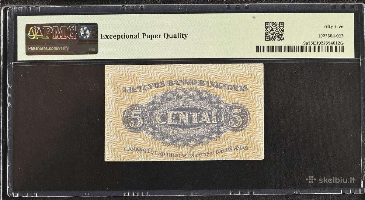 5 centai 1922 m. Serija M Pmg55 - nuotraukos Nr. 2
