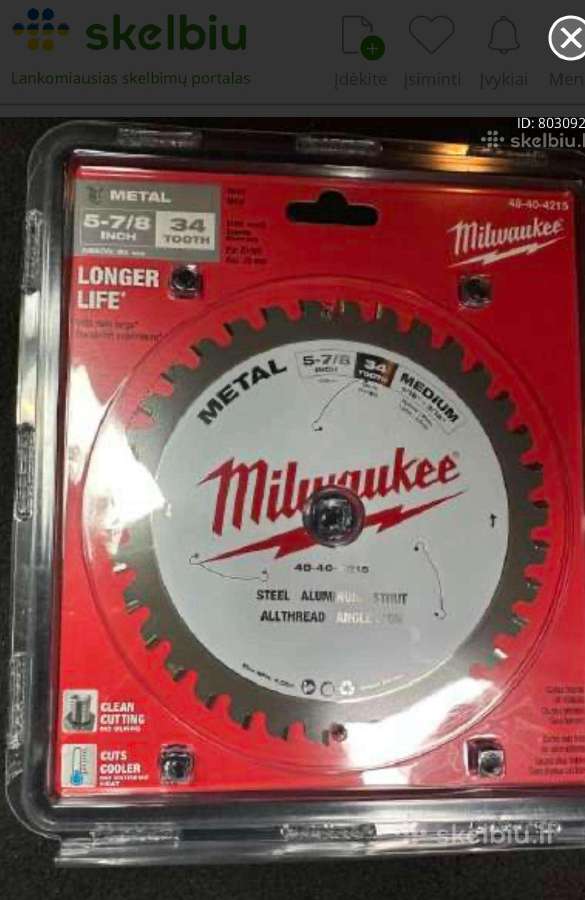 Milwaukee Metalo pjūklo diskas