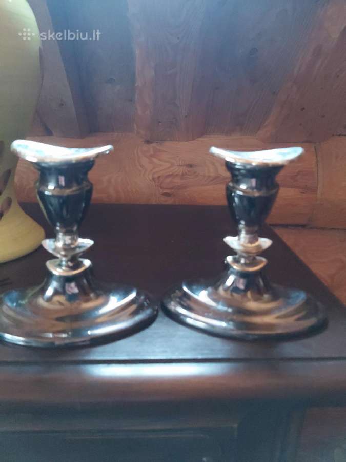 Parduodamos sidabruotos žvakidės