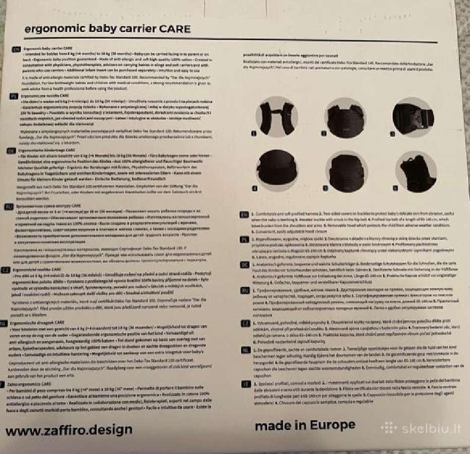 Nešioklė nauja zaffiro ergonomiška - nuotraukos Nr. 2