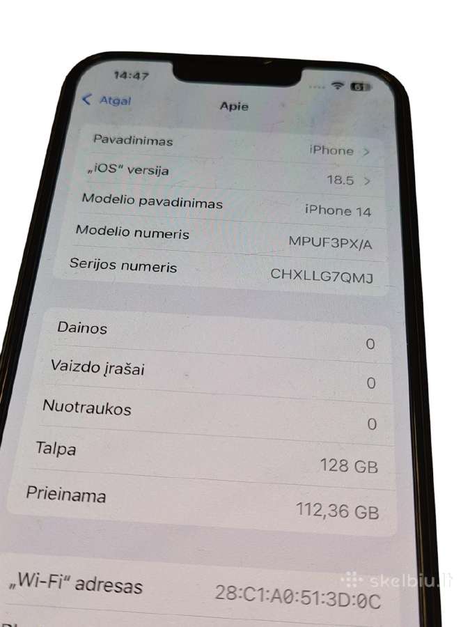 iPhone 14 128gb + 3 mėn. garantija - nuotraukos Nr. 5