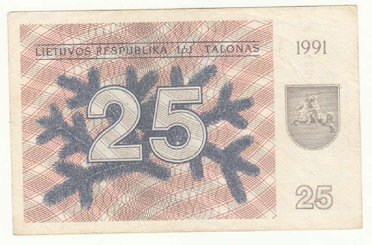 25 talonai 1991 be užrašo