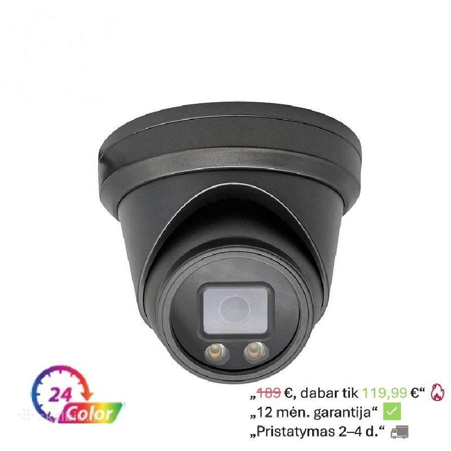 5mp Ip Dome kupolinė vaizdo kamera 24 Color