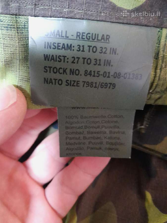 Naujos kelnės Us Acu M95 Rip-stop,cz Camo - nuotraukos Nr. 2
