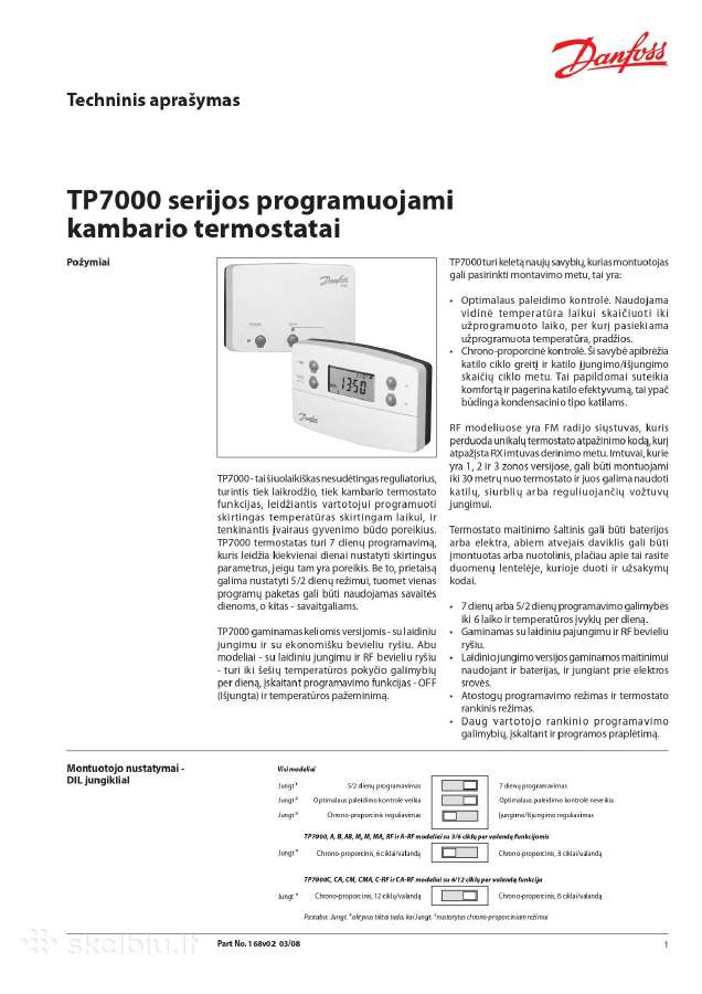 Termostatas Danfoss Tp7000-rf+rx1 - nuotraukos Nr. 7