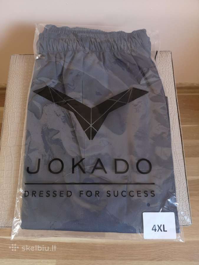 Jokado didelio dydžio pilkos virtuvės darbo kelnės