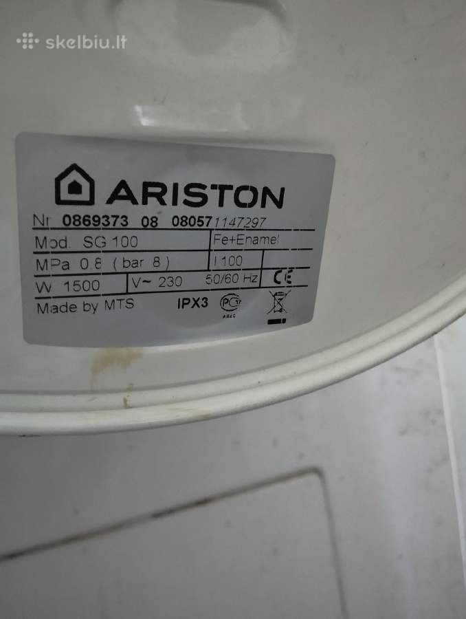 Boileris Ariston elektrinis 100l - nuotraukos Nr. 2