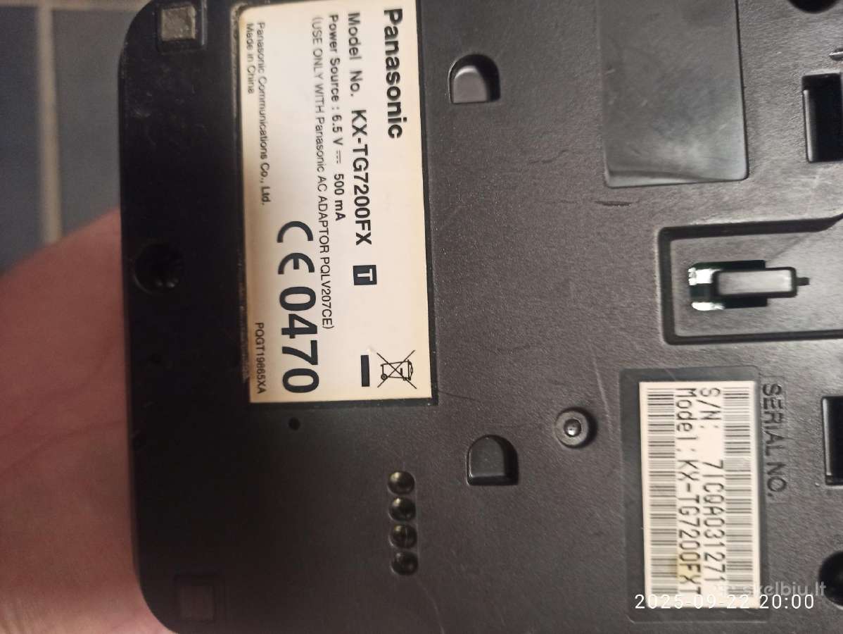 Telefonas Panasonic Kx-tg7200fx - nuotraukos Nr. 3