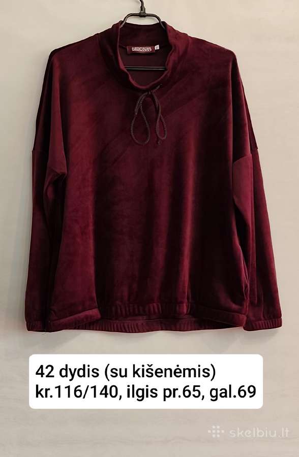 Bordo veliūrinis laisvalaikio kostiumas moterims - nuotraukos Nr. 3