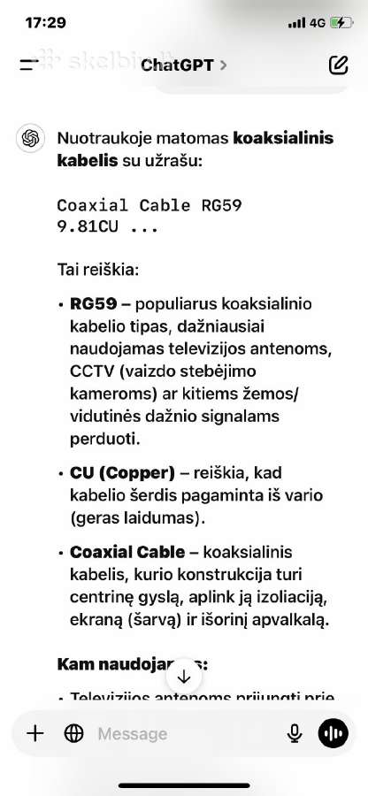 Kabelis - nuotraukos Nr. 6
