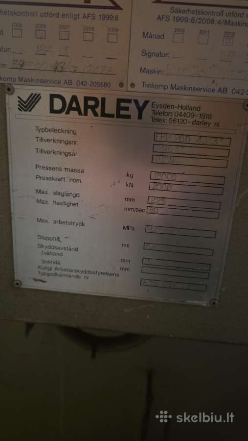 Pramoninės lenkimo staklės Darley - nuotraukos Nr. 5