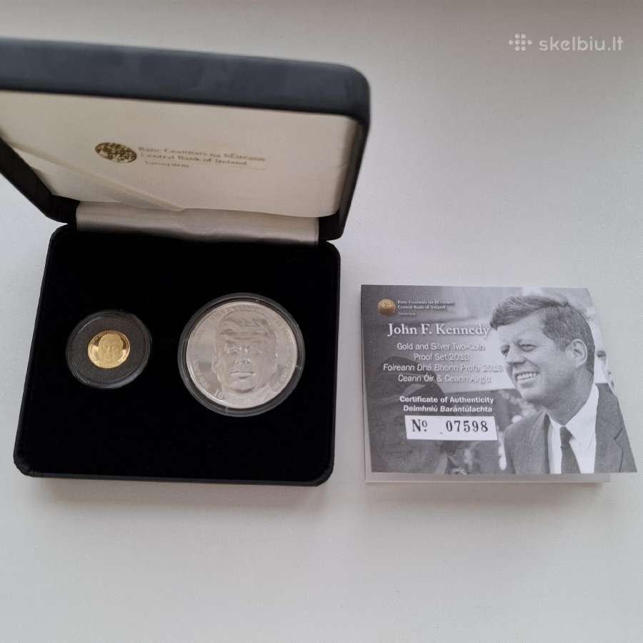 J.f.kennedy 20 eurų aukso ir 10 eurų sidabro mone