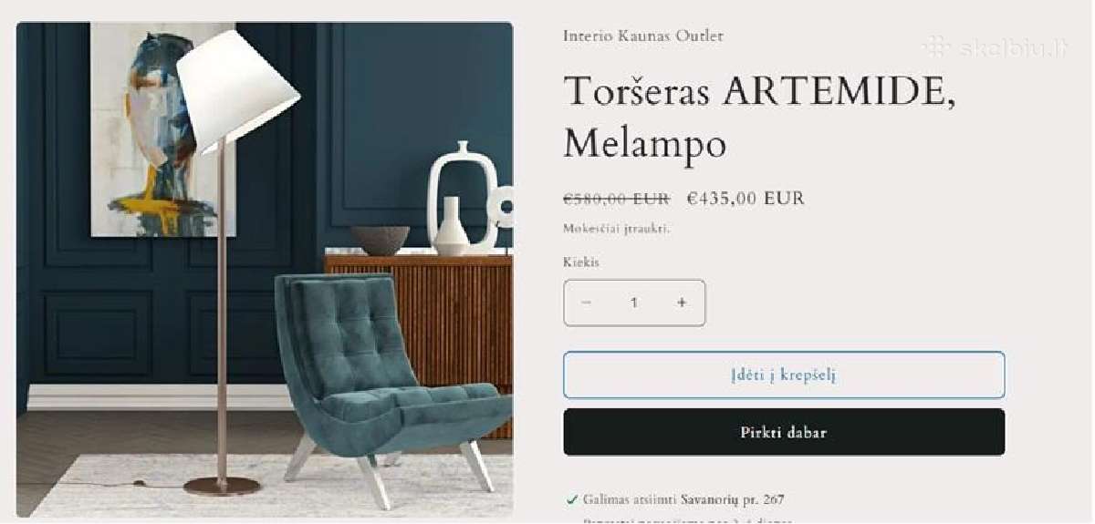Parduodu Torsera Artemide - nuotraukos Nr. 2