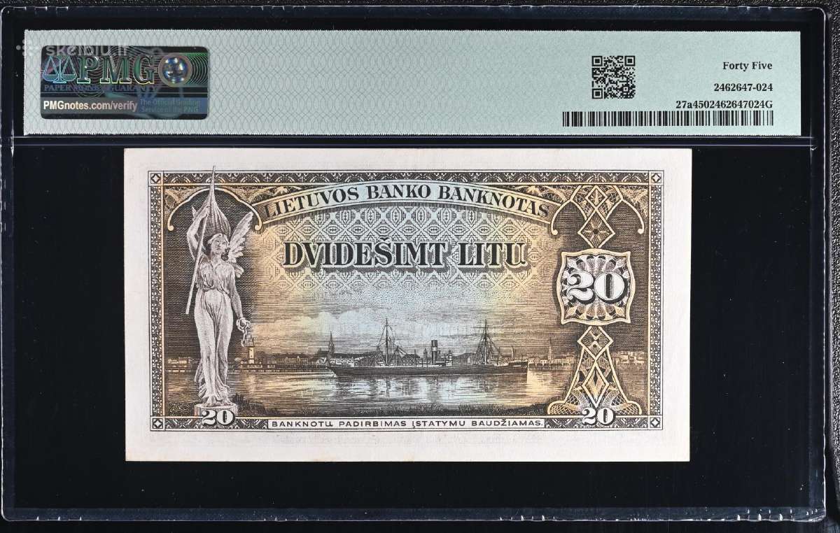 20 Litų 1930 m. Serija C Pmg45 - nuotraukos Nr. 2