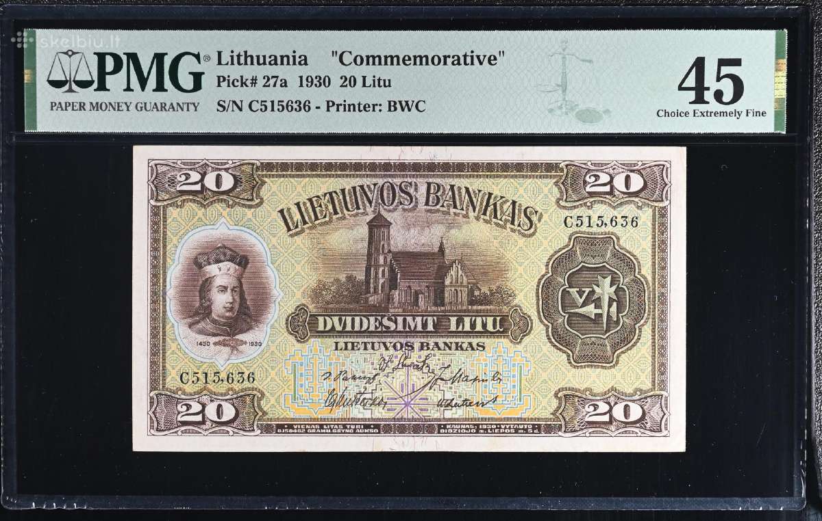 20 Litų 1930 m. Serija C Pmg45