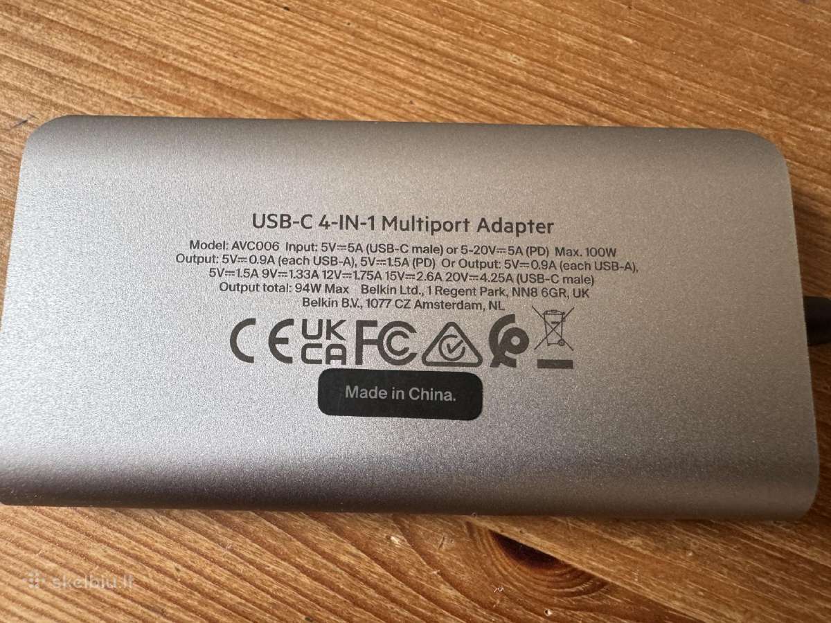 Belkin Usb-c 4-in-1 multiport adapter - nuotraukos Nr. 7