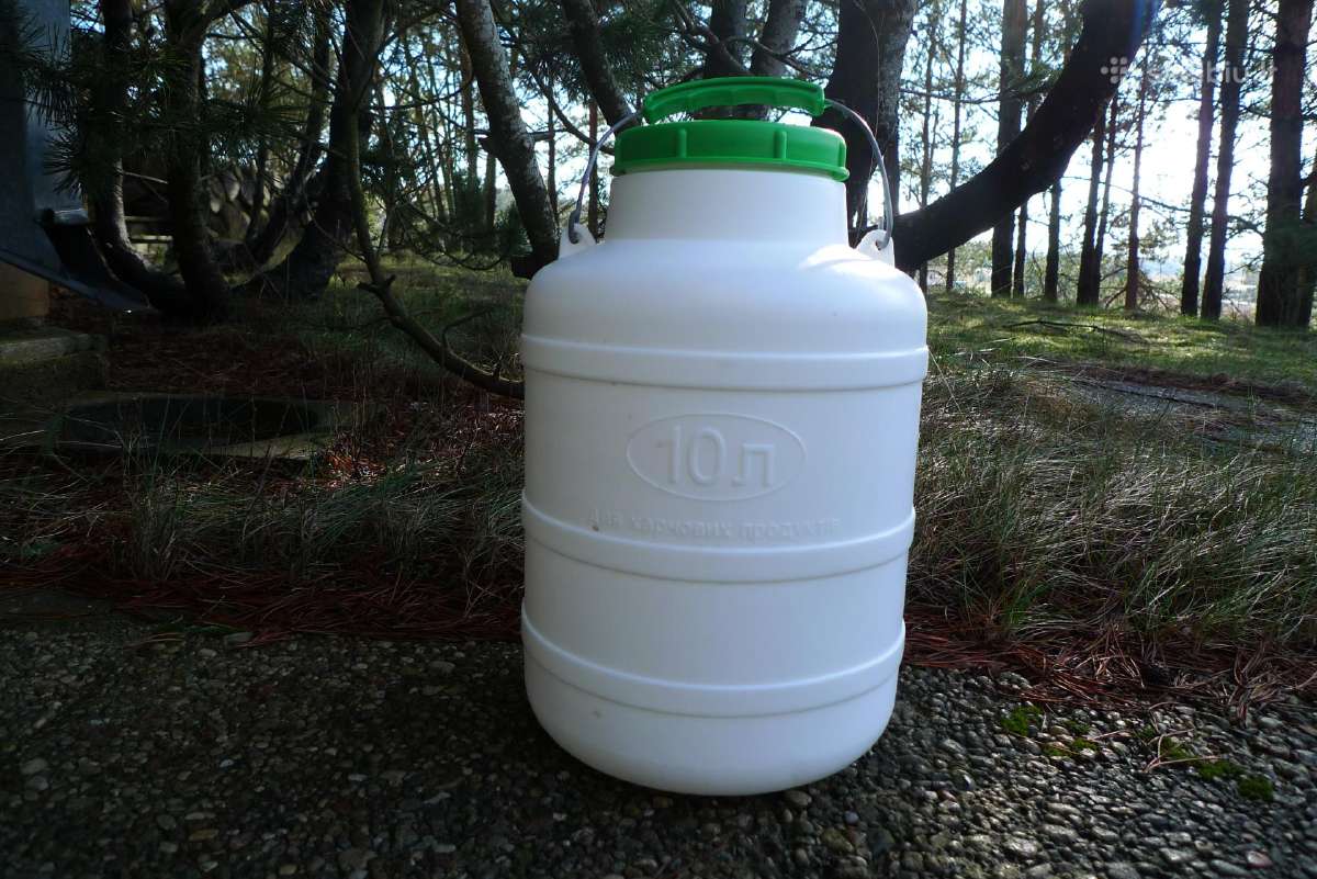 Maist. bidon. plastik. naujas 10 litrų ir emal.3 l - nuotraukos Nr. 2
