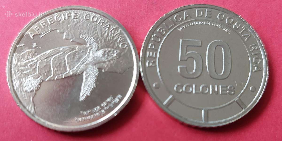 Kosta Rika 2023m.50 colones Vėžlys Unc