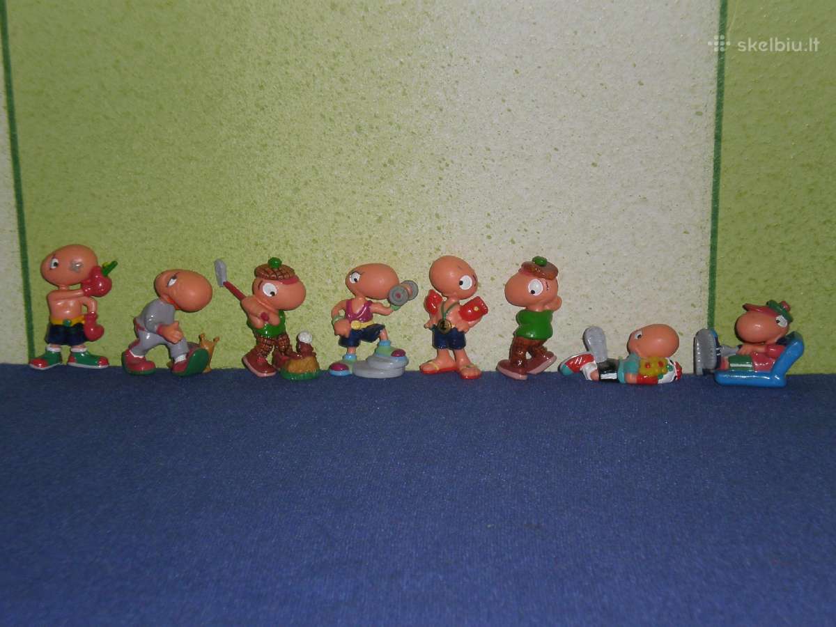 12. Kinder siurprizo kolekcines figureles sliekai