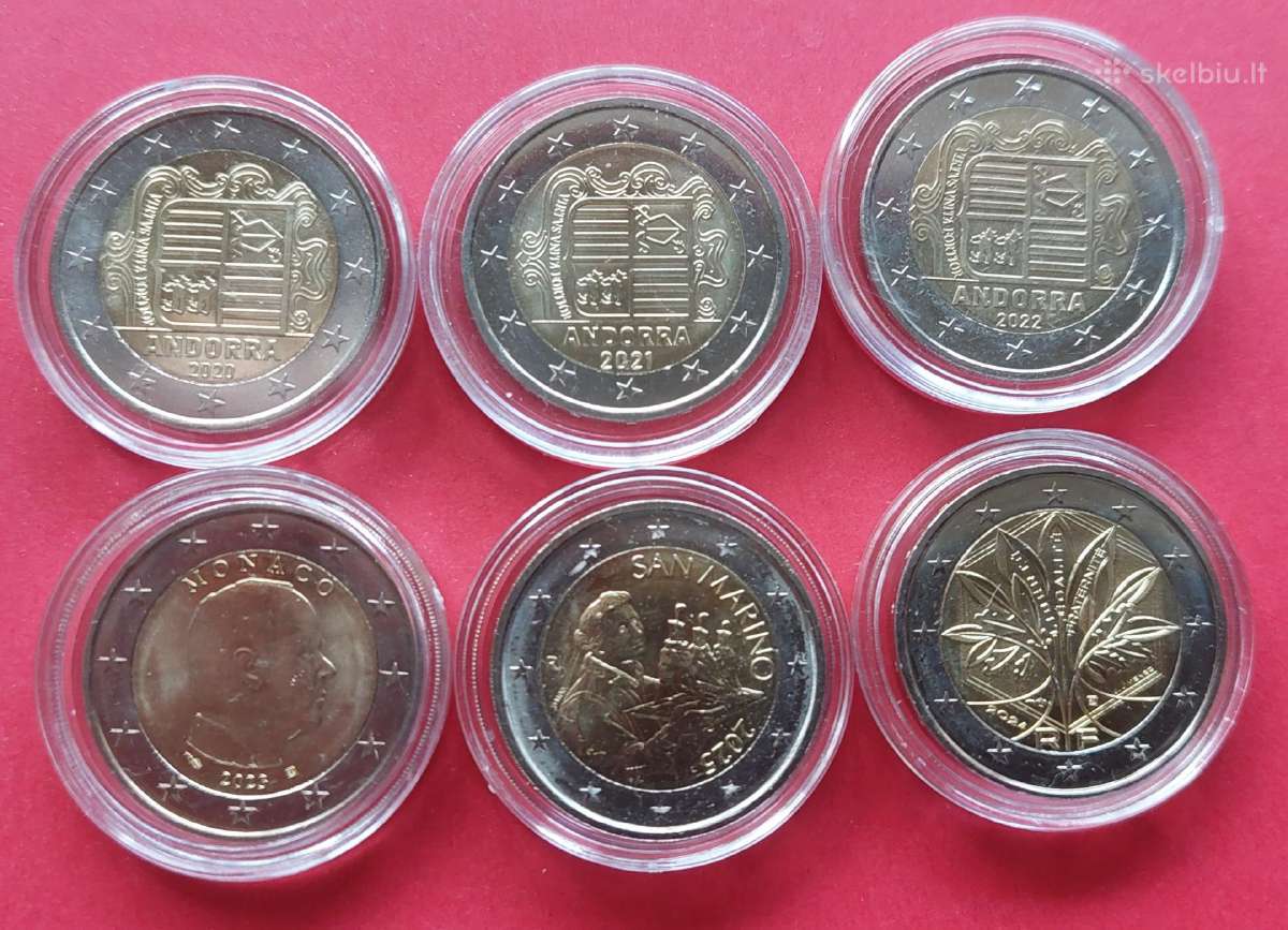 2 € monetos su nacionaline puse Unc: