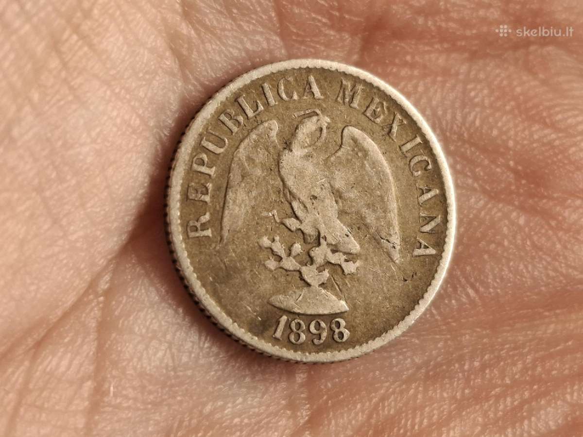 Meksika 10 sentavų 1898 sidabras - nuotraukos Nr. 2