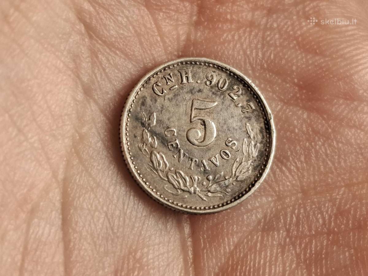 Meksika 5 sentavai 1904 sidabras