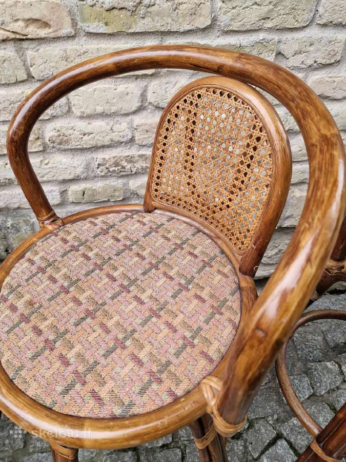 Vintažinės mid century ratango baro kėdės - nuotraukos Nr. 4